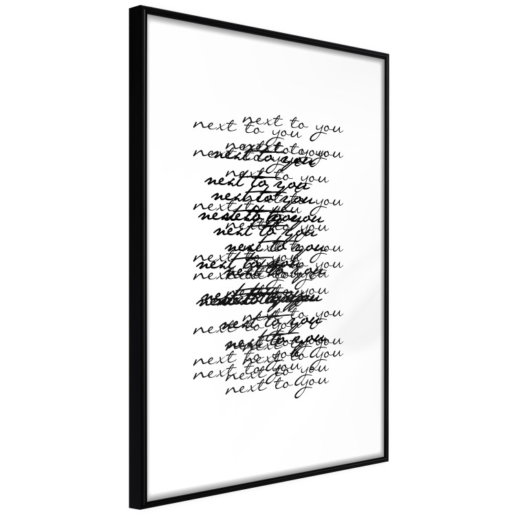 Wall Poster Next to you - black and white pattern with overlapping texts 117449 additionalImage 11