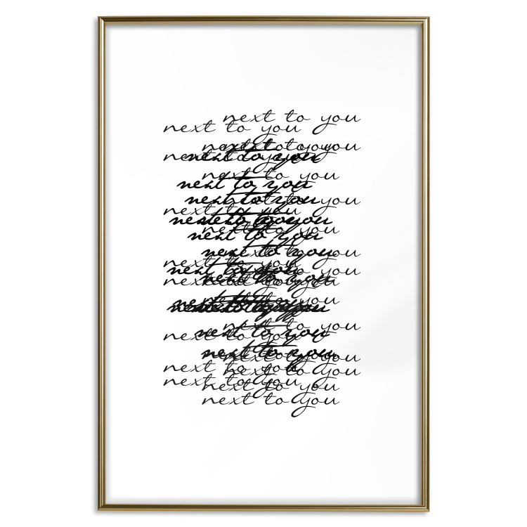 Wall Poster Next to you - black and white pattern with overlapping texts 117449 additionalImage 14