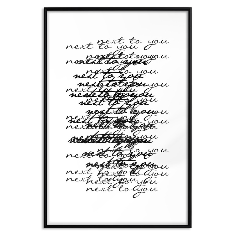 Wall Poster Next to you - black and white pattern with overlapping texts 117449 additionalImage 18