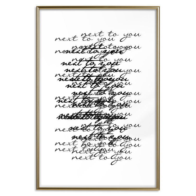Wall Poster Next to you - black and white pattern with overlapping texts 117449 additionalImage 16