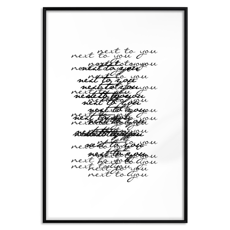 Wall Poster Next to you - black and white pattern with overlapping texts 117449 additionalImage 15