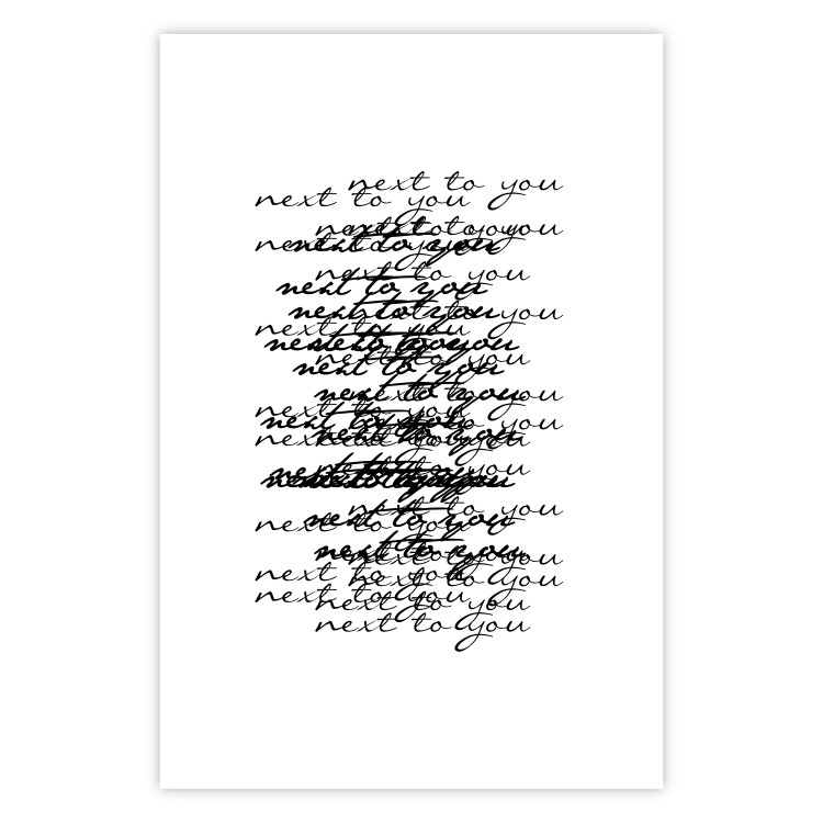 Wall Poster Next to you - black and white pattern with overlapping texts 117449 additionalImage 19