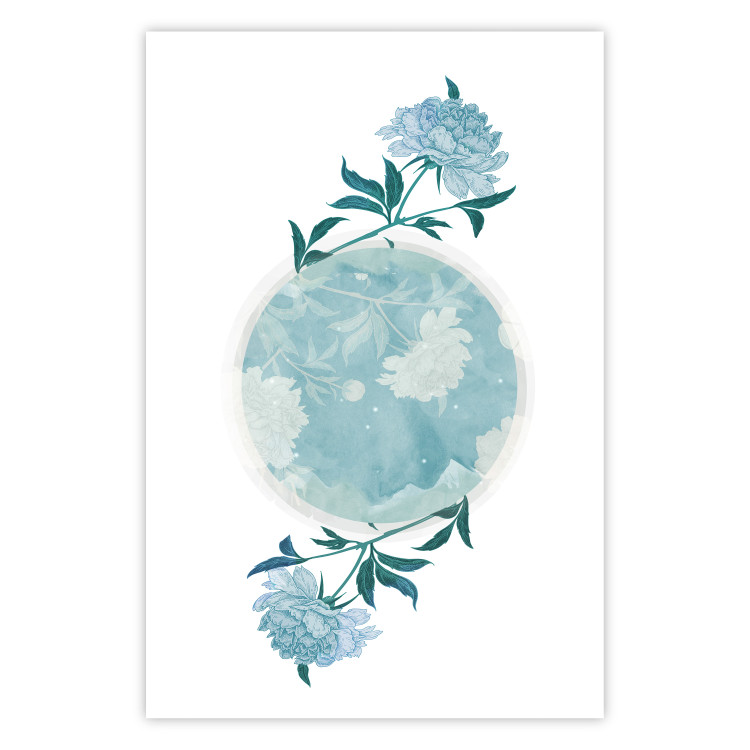 Wall Poster Floral Planet - botanical composition with flowers and leaves on white 117549