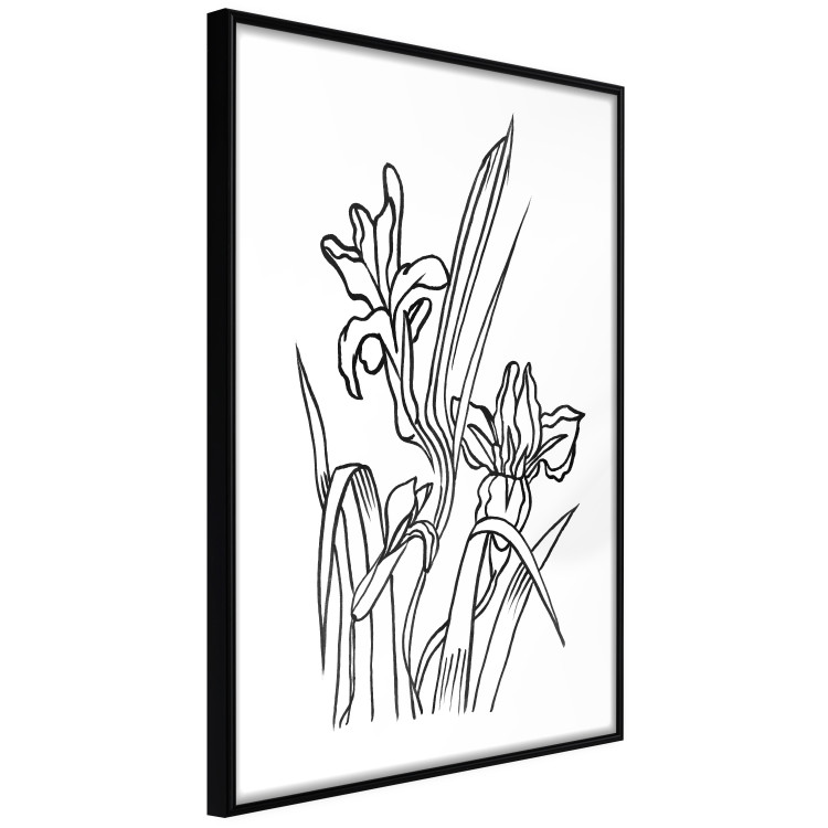 Wall Poster Iris in Love - black and white composition in line art with spring flowers 119049 additionalImage 12