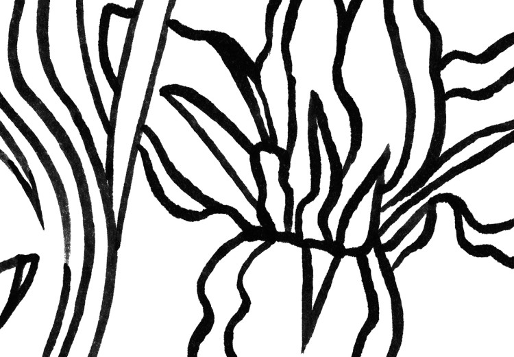 Wall Poster Iris in Love - black and white composition in line art with spring flowers 119049 additionalImage 10