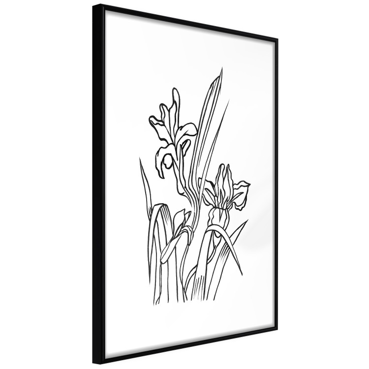 Wall Poster Iris in Love - black and white composition in line art with spring flowers 119049 additionalImage 13