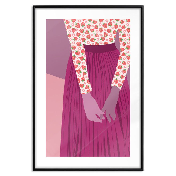 Poster Strawberry Lady - fruits on a female silhouette in pastel colors 123349 additionalImage 16