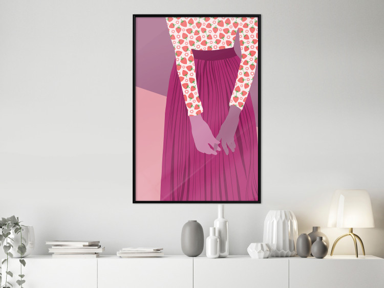 Poster Strawberry Lady - fruits on a female silhouette in pastel colors 123349 additionalImage 5