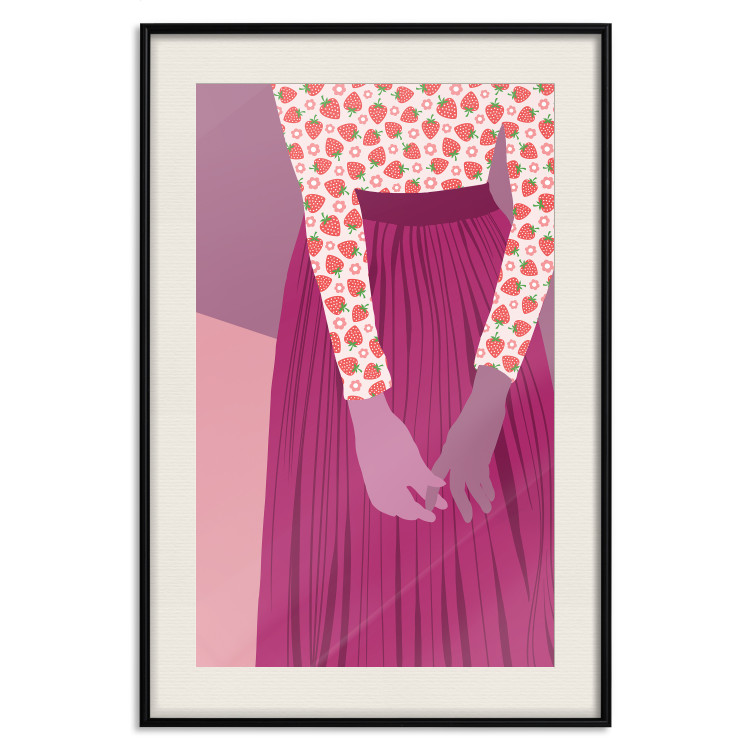 Poster Strawberry Lady - fruits on a female silhouette in pastel colors 123349 additionalImage 19