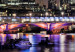 Canvas Print Triptych on the river in London - photo of the night city with bridge 123649 additionalThumb 5