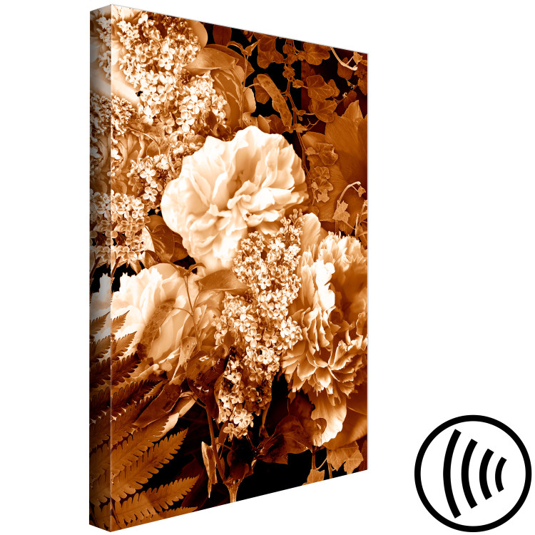 Canvas Art Print Autumn bouquet of flowers - a photograph of flowers in sepia colour 123849 additionalImage 6