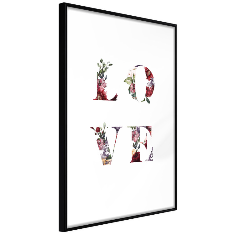 Poster Love in Flowers - text with colorful flowers in English inscription 124449 additionalImage 13