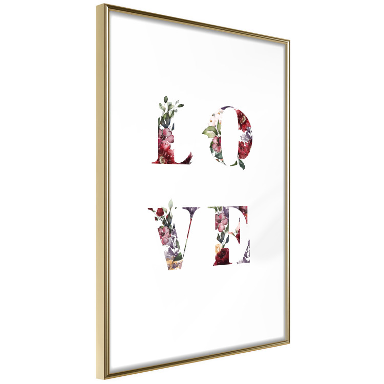 Poster Love in Flowers - text with colorful flowers in English inscription 124449 additionalImage 8