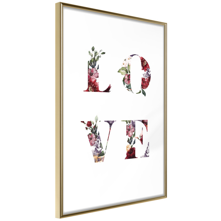 Poster Love in Flowers - text with colorful flowers in English inscription 124449 additionalImage 14