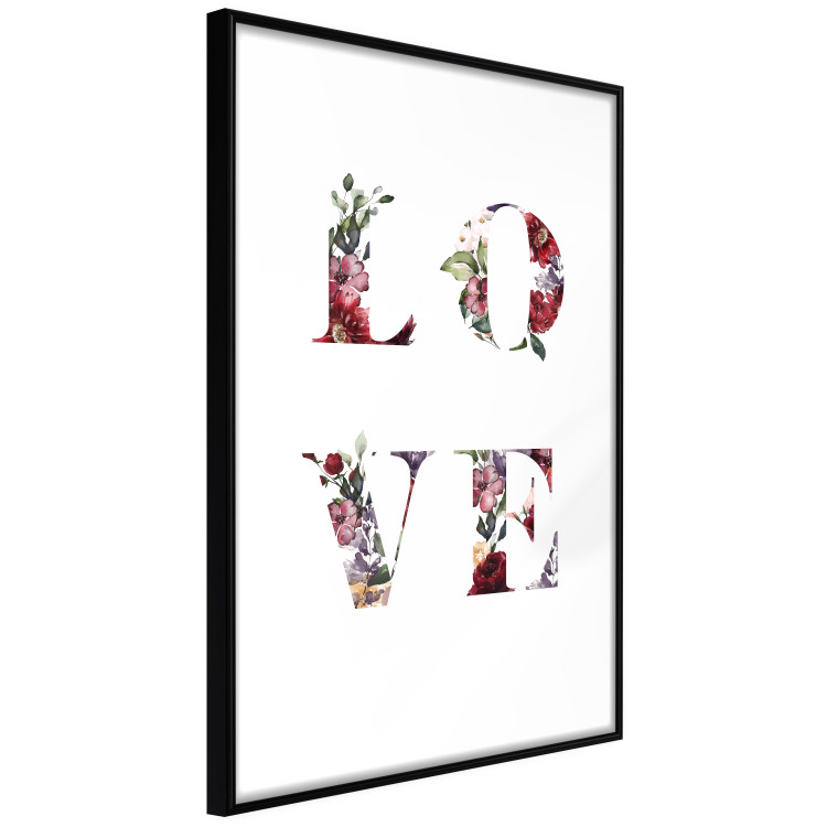 Poster Love in Flowers - text with colorful flowers in English inscription 124449 additionalImage 12