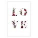 Poster Love in Flowers - text with colorful flowers in English inscription 124449