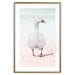 Wall Poster Winter Duckling - white duck walking on sand in winter colors 124949 additionalThumb 14