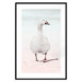 Wall Poster Winter Duckling - white duck walking on sand in winter colors 124949 additionalThumb 15