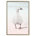 Wall Poster Winter Duckling - white duck walking on sand in winter colors 124949 additionalThumb 16