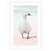 Wall Poster Winter Duckling - white duck walking on sand in winter colors 124949 additionalThumb 19