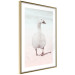 Wall Poster Winter Duckling - white duck walking on sand in winter colors 124949 additionalThumb 6