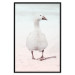 Wall Poster Winter Duckling - white duck walking on sand in winter colors 124949 additionalThumb 18