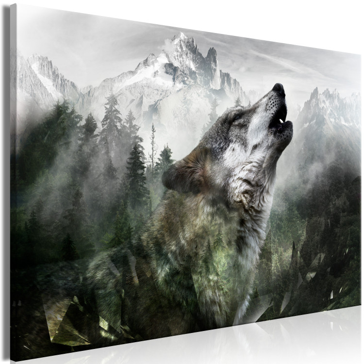 Canvas Art Print Howling Wolf (1 Part) Wide 125949 additionalImage 2