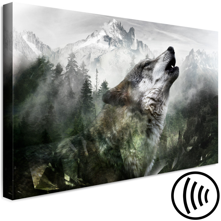 Canvas Art Print Howling Wolf (1 Part) Wide 125949 additionalImage 6