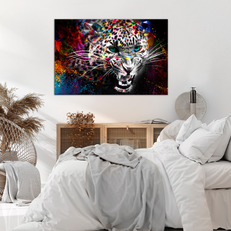Canvas Hunter (1-part) vertical - abstract colorful wild animal 128349 additionalImage 3