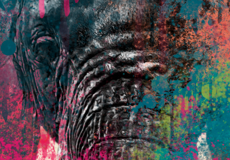 Canvas Print Elephant's Trunk (1-part) vertical - futuristic multicolored elephant 128849 additionalImage 5