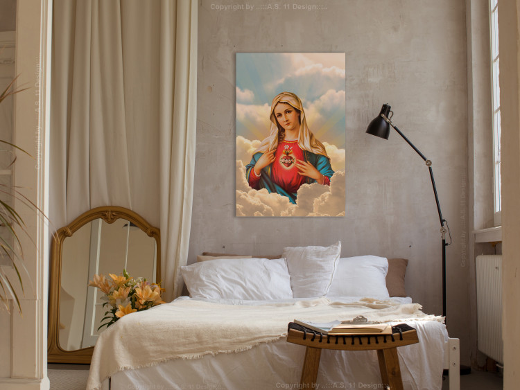 Canvas Art Print Mary (1-part) vertical - figure of the Virgin Mary among clouds 129349 additionalImage 3