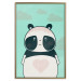 Poster Caring Panda - cute panda with a heart on light blue background 129549 additionalThumb 16