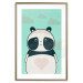 Poster Caring Panda - cute panda with a heart on light blue background 129549 additionalThumb 19