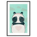 Poster Caring Panda - cute panda with a heart on light blue background 129549 additionalThumb 20
