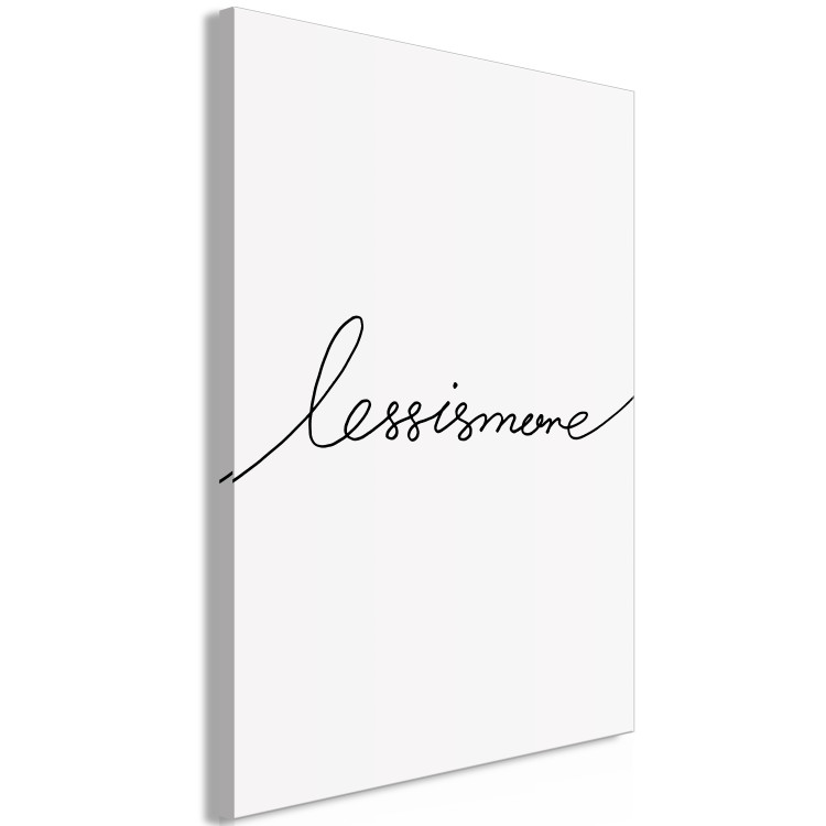 Canvas Less is More (1-piece) Vertical - black and white English inscription 130849 additionalImage 2