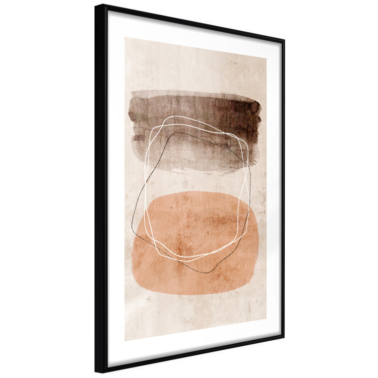 Poster Vibrating Figures - abstract line art and figures on a beige texture 131849 additionalImage 13