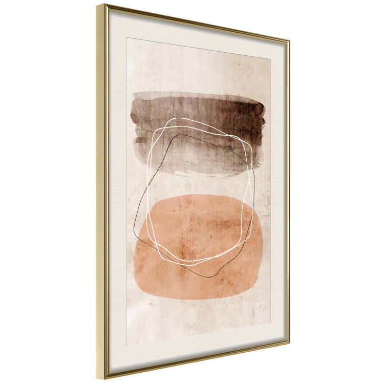 Poster Vibrating Figures - abstract line art and figures on a beige texture 131849 additionalImage 14