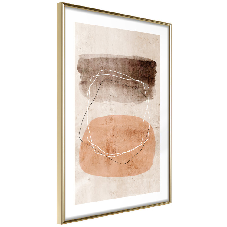 Poster Vibrating Figures - abstract line art and figures on a beige texture 131849 additionalImage 12