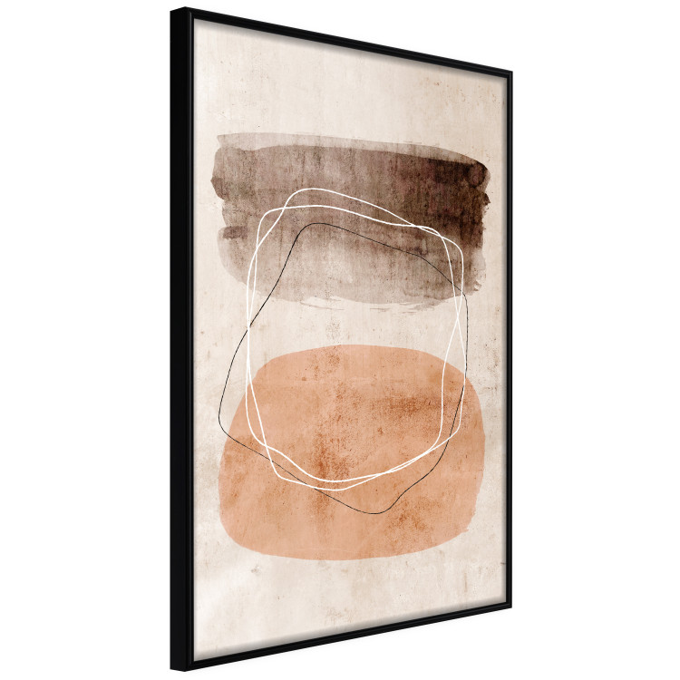 Poster Vibrating Figures - abstract line art and figures on a beige texture 131849 additionalImage 2