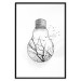 Wall Poster Winter Birds - black and white light bulb with tree and birds on a white background 131949 additionalThumb 18