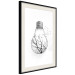 Wall Poster Winter Birds - black and white light bulb with tree and birds on a white background 131949 additionalThumb 2