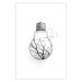 Wall Poster Winter Birds - black and white light bulb with tree and birds on a white background 131949 additionalThumb 25