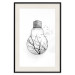 Wall Poster Winter Birds - black and white light bulb with tree and birds on a white background 131949 additionalThumb 19