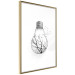 Wall Poster Winter Birds - black and white light bulb with tree and birds on a white background 131949 additionalThumb 9