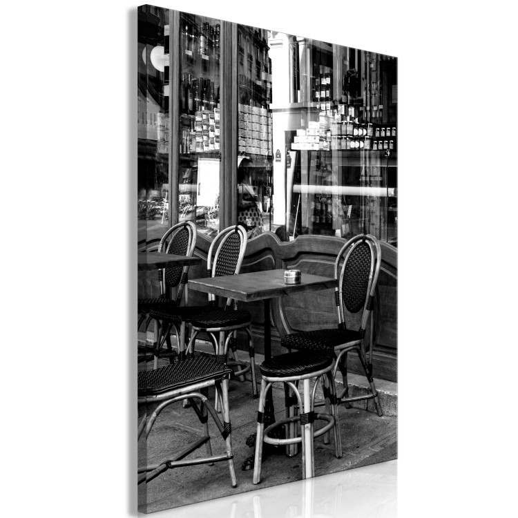 Canvas A cafe in Paris - a black and white photograph of French capital 132249 additionalImage 2