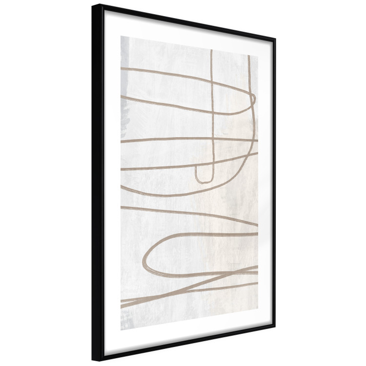 Poster Brush Stroke - pattern of brown and swirling lines in abstract style 134349 additionalImage 6