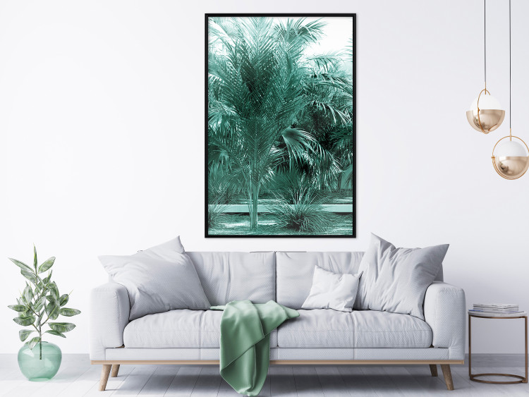 Wall Poster Turquoise Lagoon - tropical palm landscape in turquoise contrast 134449 additionalImage 9