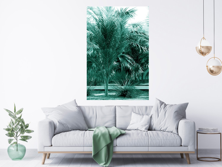 Wall Poster Turquoise Lagoon - tropical palm landscape in turquoise contrast 134449 additionalImage 7