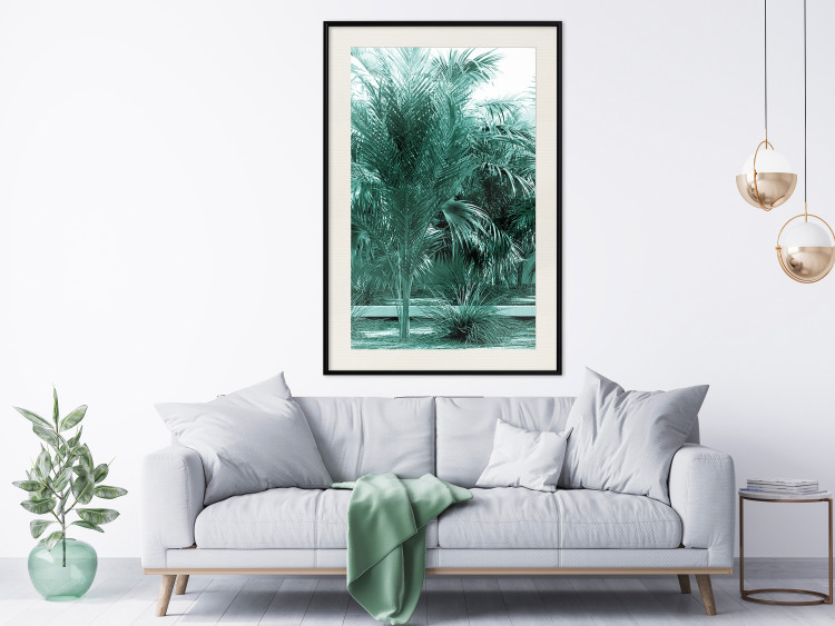 Wall Poster Turquoise Lagoon - tropical palm landscape in turquoise contrast 134449 additionalImage 24