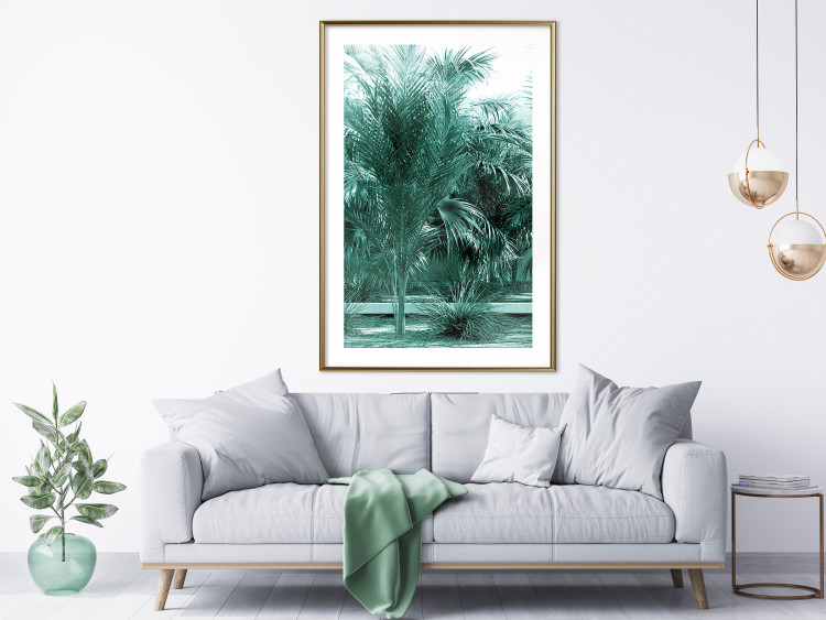 Wall Poster Turquoise Lagoon - tropical palm landscape in turquoise contrast 134449 additionalImage 13